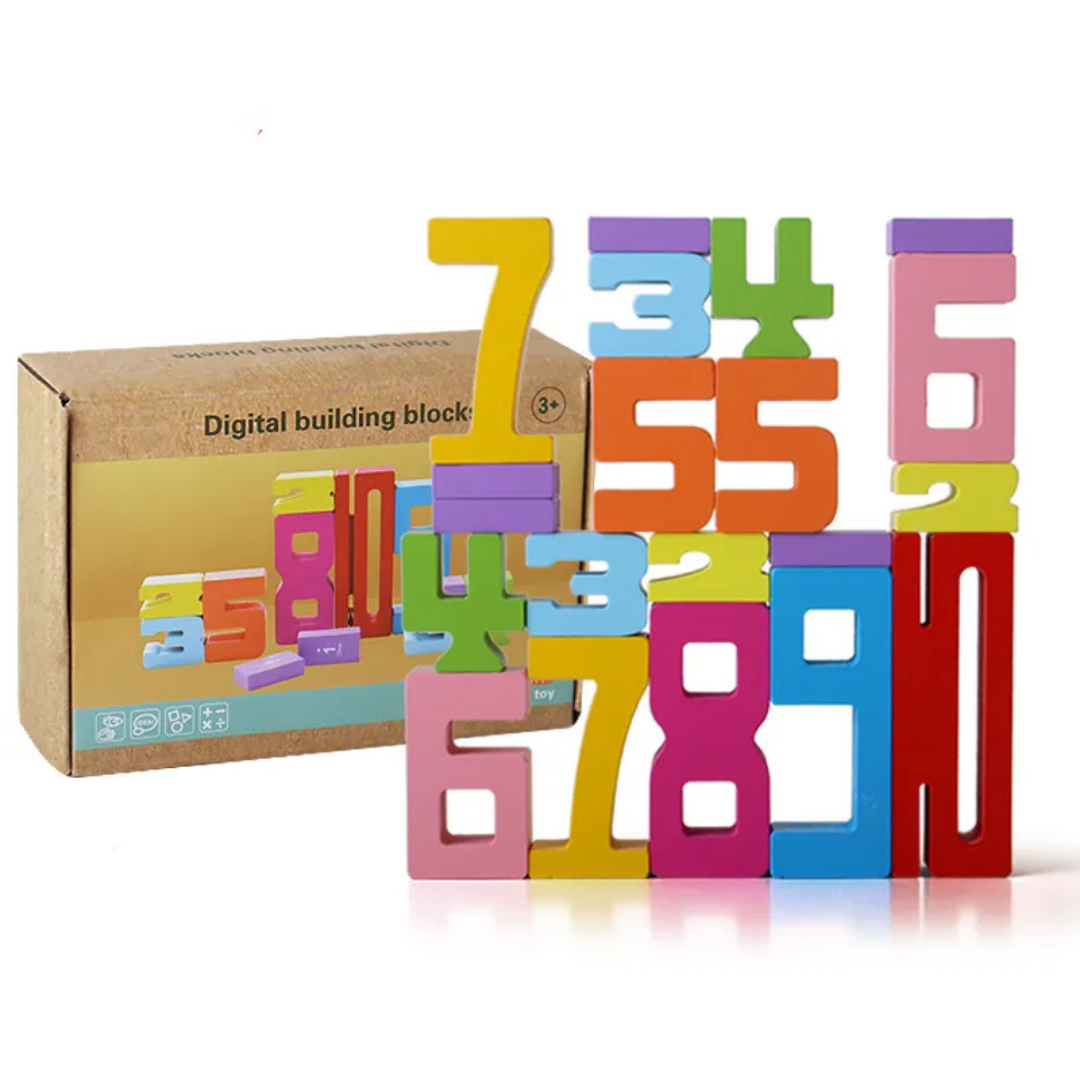 Wooden Number Building Blocks & Balancing