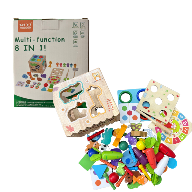 Wooden Multifunction 8 in 1 Montessori Game