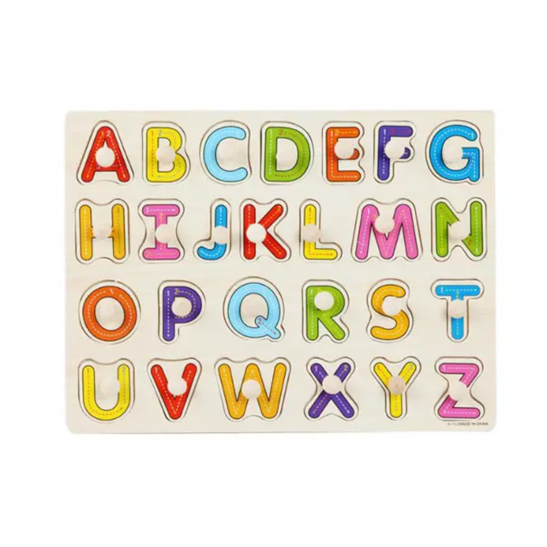 Wooden Alphabet Peg Board