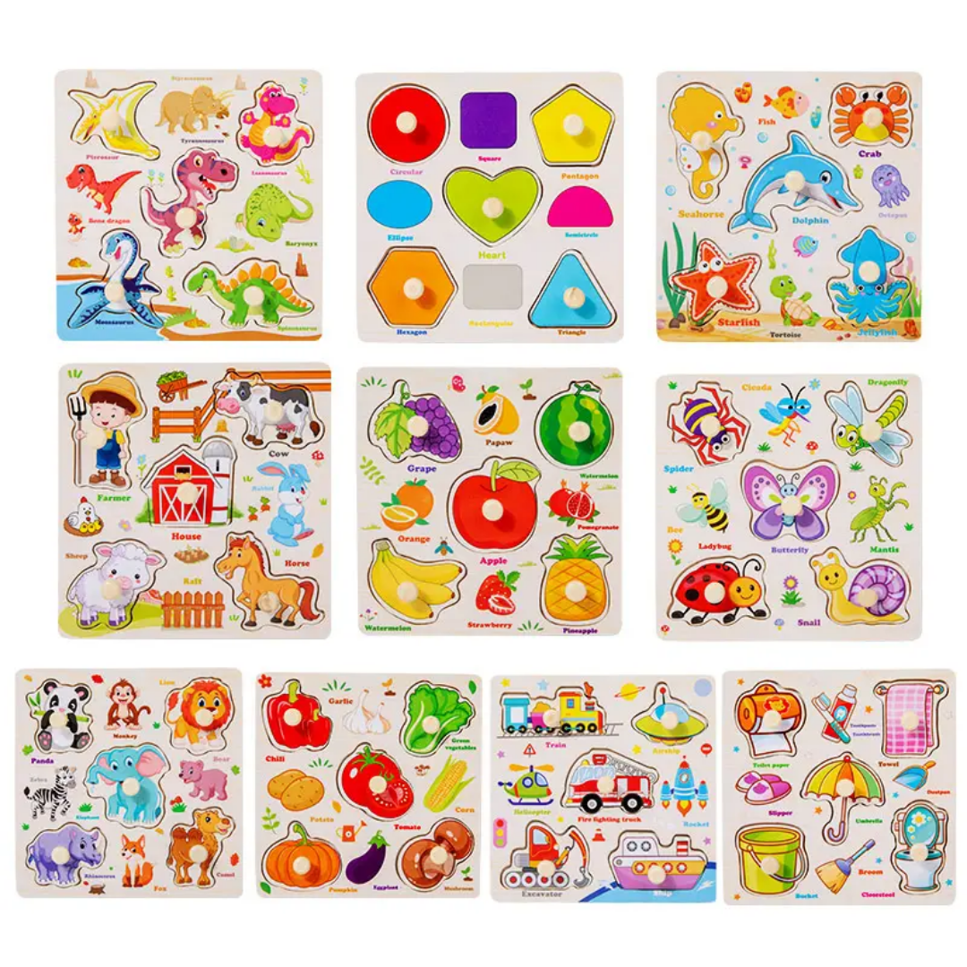 Wooden Mini Peg Board - Multiple Theme