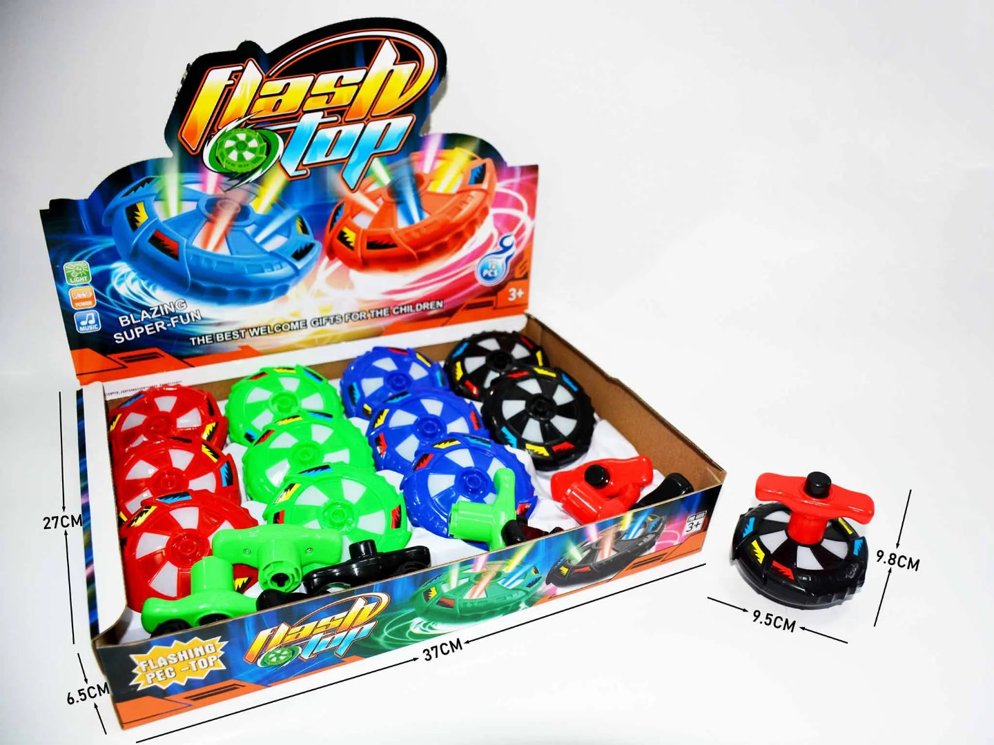 Light And Music Flash Top with Launcher - Single Piece