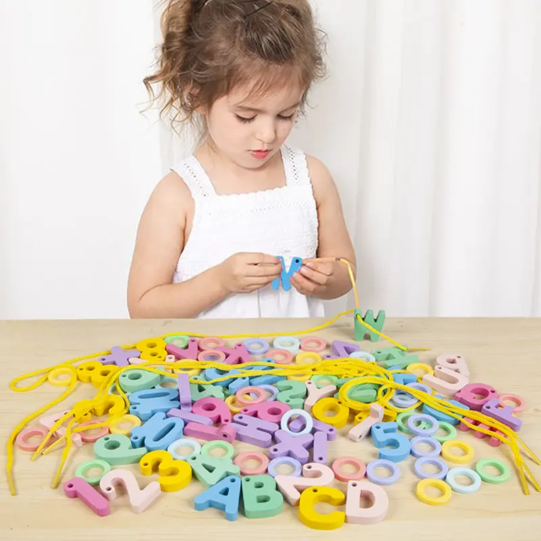 Beaded Toy - Tin Box Alphabets / Numbers - Image 2