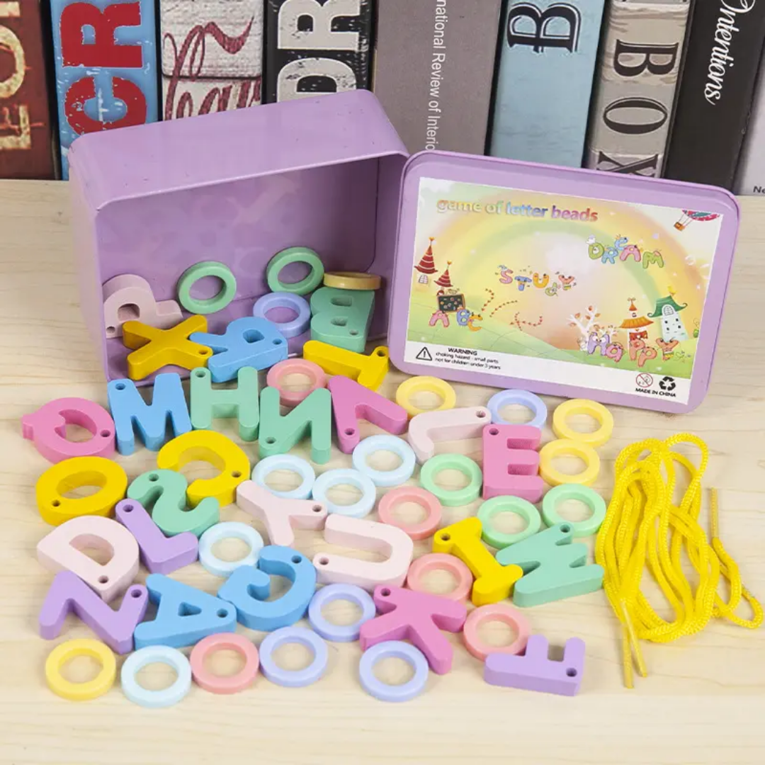 Beaded Toy - Tin Box Alphabets / Numbers - Image 3