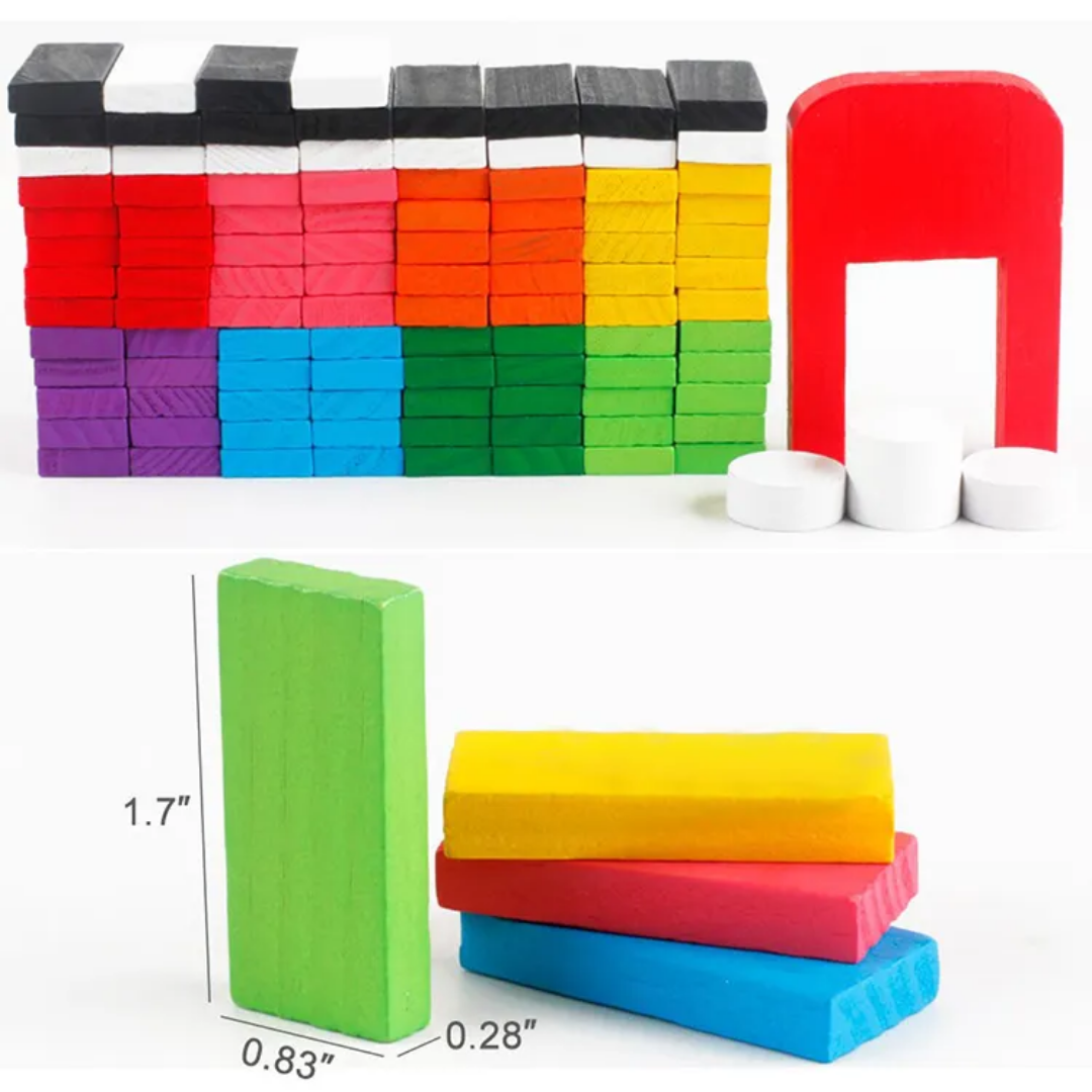 Amazing Wooden Domino 100 pcs – Exciting Creative Play Set for Kids (10 Colours) - Image 3