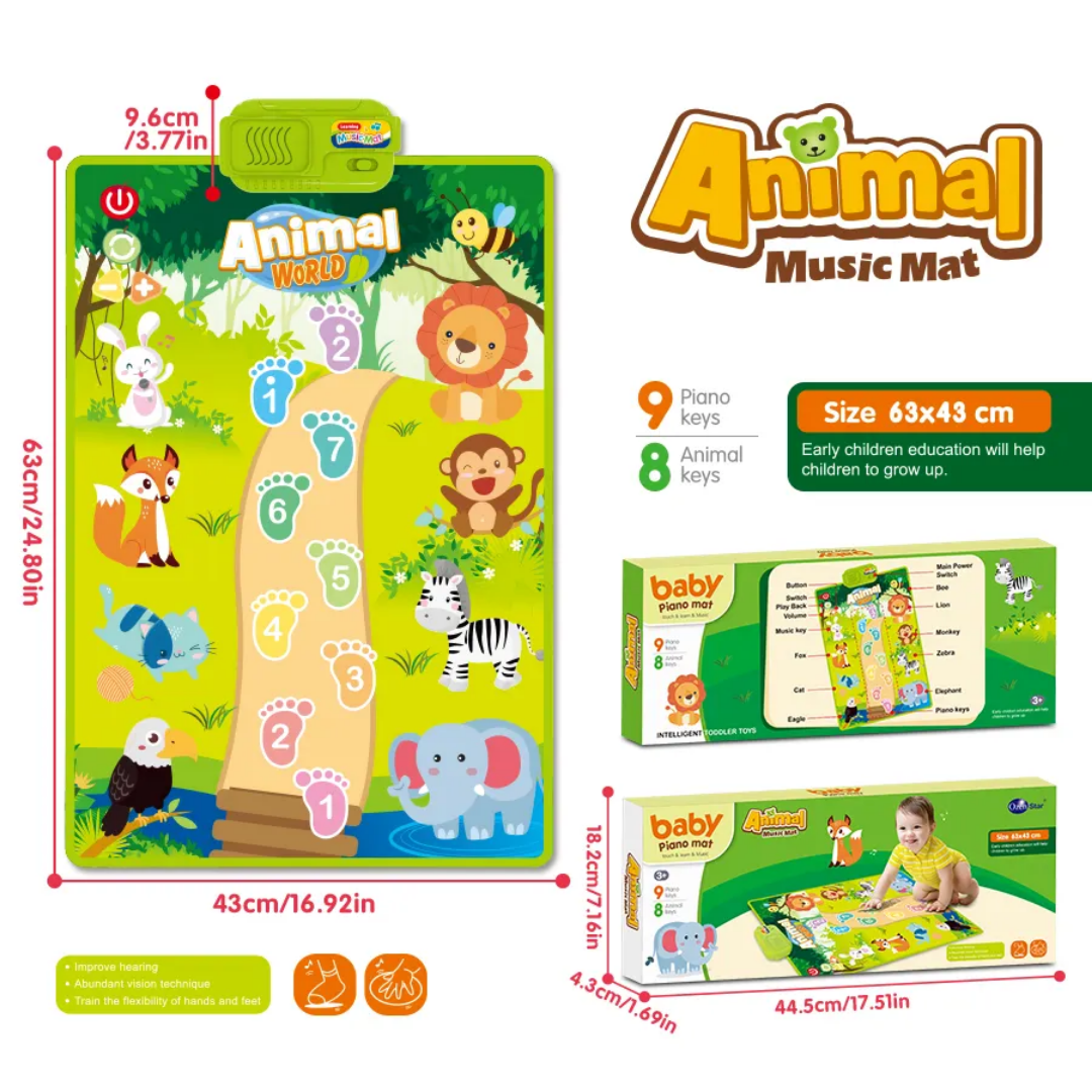 Baby Toddler Music Mat - Animal Theme - Image 2