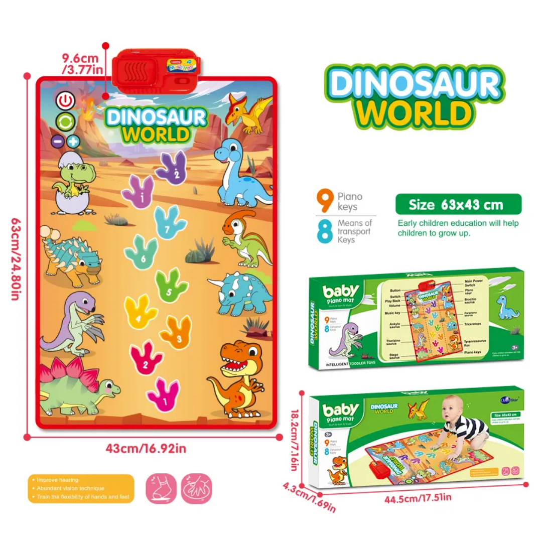 Baby Toddler Music Mat – Dinosaur Theme | 10+ Fun Interactive Musical Play Gym for Ages 0-3 - Image 2