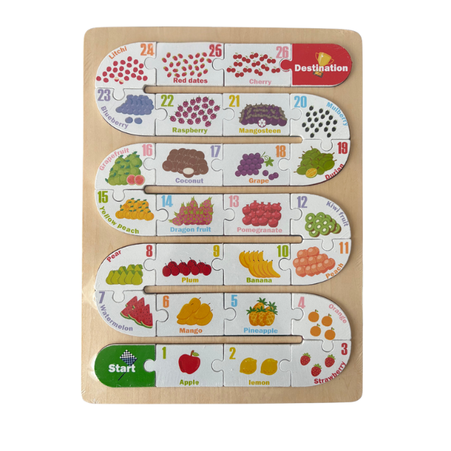 Pattern Puzzle Numbers/Alphabets Wooden Board - Image 3
