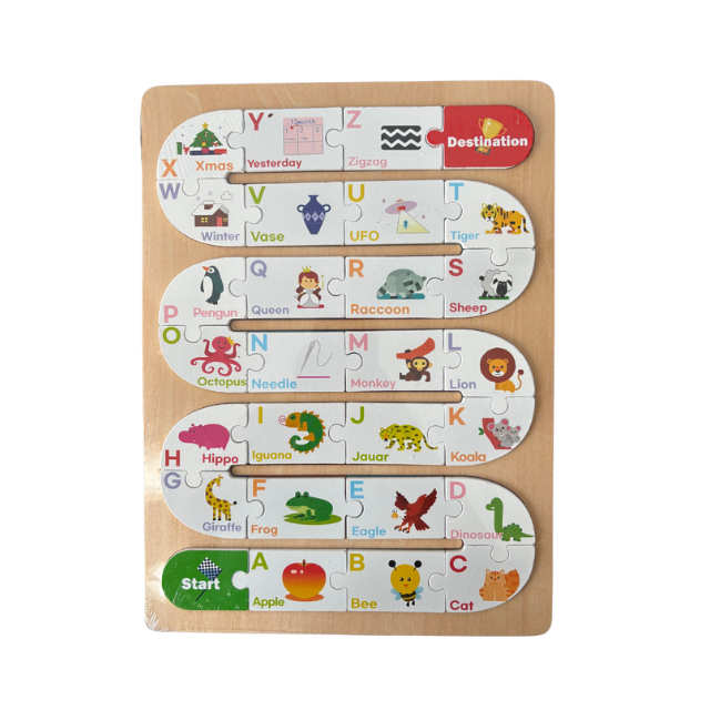 Pattern Puzzle Numbers/Alphabets Wooden Board - Image 2