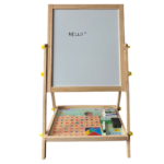 2 in 1 Wooden Easel Board Height Adjustable - Magnetic Whiteboard and Chalk board - Image 2