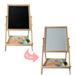 2 in 1 Wooden Easel Board Height Adjustable - Magnetic Whiteboard and Chalk board - Image 3