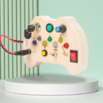 Wooden Busy Toy with Switches And Lights for Pretend Play - Image 3