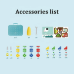 Creative Puzzle Box - Building Blocks Assembled - Dino Theme with Battery Operated Screw Driver Pretend Play - Image 5