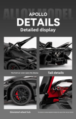 Scale 1:24 Asten Martin Pullback Power Die-cast Car with Doors Openable - Horn, Sound and Lights CZ160 - Image 6